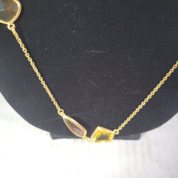 Stella & Dot Retro Gold-Tone Geometric Crystal Necklace - Picture 3 of 5